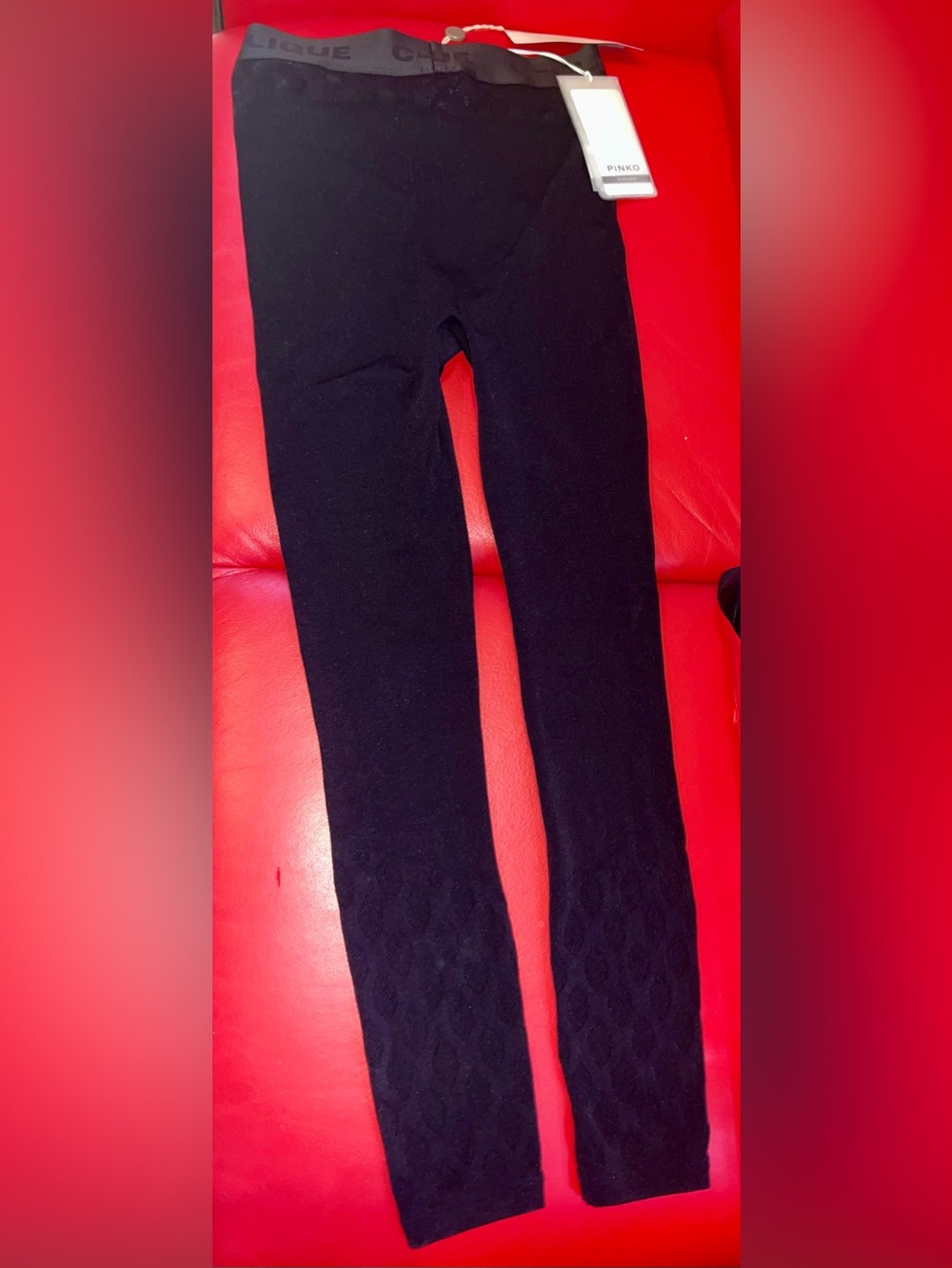 Pinko C-Clique "Sentire" Techno Seamless Leggings Made In Italy, Size U
